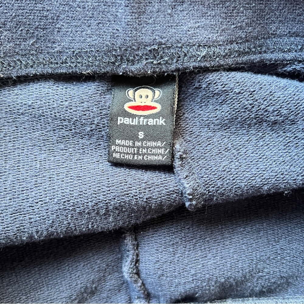 Paul Frank Julius Y2K Low Rise Sweat Shorts Mini Lounge Shorts Navy Blue Small - Picture 8 of 11